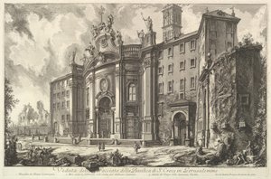 View of the Façade of the Basilica of S. Croce in Gerusalemme [the Holy Cross in Jerusalem], ca. 1750 by Giovanni Battista Piranesi
