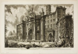 View of the Façade of the Basilica of S. Croce in Gerusalemme, from Views of Rome by Giovanni Battista Piranesi