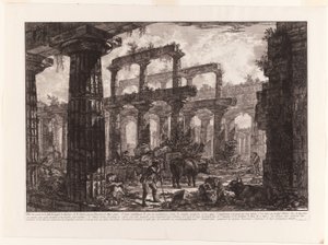 View of the Remains of the Cella of the Temple of Neptune, from Different Views of Paestum by Giovanni Battista Piranesi