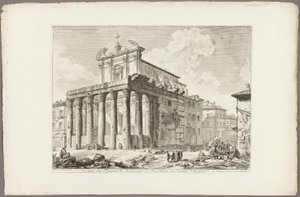 View of the Temple of Antoninus and Faustina in the Roman Forum, from Views of Rome by Giovanni Battista Piranesi