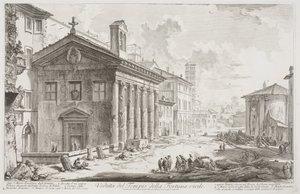View of the Temple of Fortuna Virilis, now the Armenian church of S. Maria Egizziaca, c.1760-78 by Giovanni Battista Piranesi