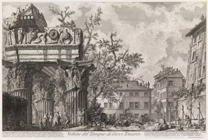 View of the Temple of Vespasian and Titus, called the Temple of Jupiter the Thunderer, from the series Vedute di Roma by Giovanni Battista Piranesi