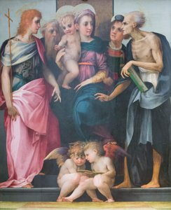 Madonna Enthroned with Saints, Altarpiece of the Hospital of Santa Maria Nuova by Giovanni Battista Rosso Fiorentino