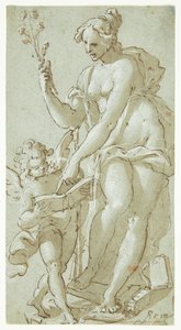 Venus Teaching Amor, Who Reads a Book by Giovanni Battista Rovere