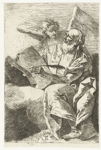 Evangelist Matthew with Angel by Giovanni Battista Tiepolo (attributed to)