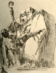 A Bishop, two other Priests and a Deacon with the Ritual by Giovanni Battista Tiepolo