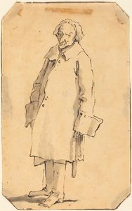 A Standing Man Wearing a Great Coat and Boots by Giovanni Battista Tiepolo