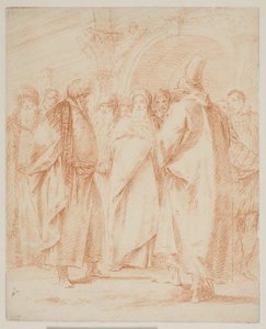 A Group of Men Gathered in Front of a Gate by Giovanni Battista Tiepolo