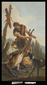 Hunter with Deer by Giovanni Battista Tiepolo