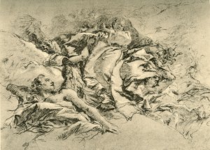 Madonna in clouds surrounded by Angels by Giovanni Battista Tiepolo