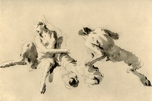 Male and Female Faun with Cornucopia