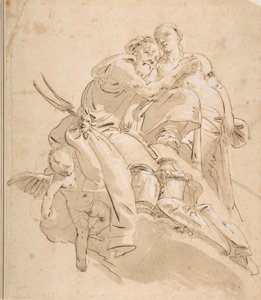 Marine Deity with Attendant Female Figure by Giovanni Battista Tiepolo