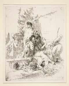 Punchinello Talking to the Two Magicians, from the Series Scherzi di Fantasia