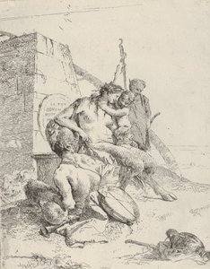 Satyr Family with the Obelisk, from the Scherzi by Giovanni Battista Tiepolo