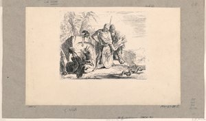 Seated Woman, Young Soldier, and Magus, from the Vari Capricci by Giovanni Battista Tiepolo