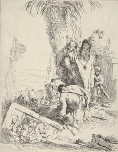 Shepherd with Two Magicians, from the Scherzi, ca. 1743-57 by Giovanni Battista Tiepolo