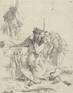 Six People Watching a Snake, from the Scherzi, ca. 1743-50 by Giovanni Battista Tiepolo