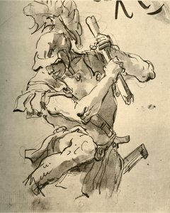 Soldier Raising His Arm to Strike by Giovanni Battista Tiepolo