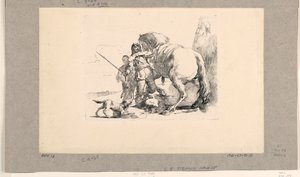 Soldier with Horse and Groom, from the Vari Capricci by Giovanni Battista Tiepolo