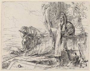 Standing Philosopher and Two Other Figures