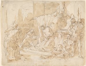 The Sacrifice of Iphigenia / Study of a Male Nude by Giovanni Battista Tiepolo