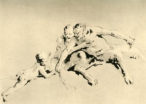 Two Fauns and a Cupid by Giovanni Battista Tiepolo