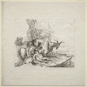Various Caprices: The Woman with Tambourine by Giovanni Battista Tiepolo