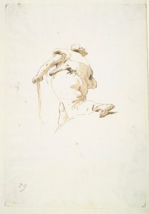 Walking Male Figure Seen Obliquely from Below by Giovanni Battista Tiepolo