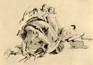 Young Woman with Boy, Rivergod and Satyr by Giovanni Battista Tiepolo