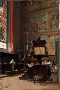 In the choir of the church