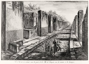 View of the Street of the Gateway of the City of Pompeii, from Antiquites de Pompeia by G.B. Piranesi, engraved by Francesco Piranesi by Giovanni Battista Piranesi