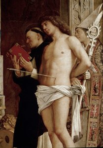 Altarpiece of Saint Job: Virgin and Child with Six Saints and Musicians Angels (detail)