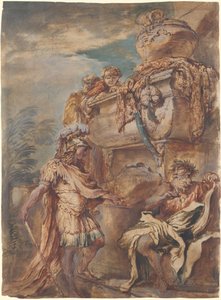 Alexander at the Tomb of Cyrus by Giovanni Benedetto Castiglione