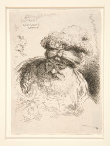 An Old Man with a Large Beard, Seen in Front View, His Head and Eyes Lowered, from the Series The Little Heads