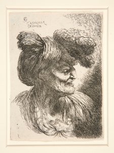 Figure Facing Right, from the Series Small Studies of Heads by Giovanni Benedetto Castiglione