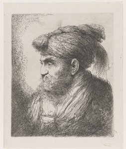 Head of a Man with a Turban with Tassel (series title: Large Study of Heads with Oriental Headgear)