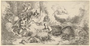 Nativity with God the Father and Angels by Giovanni Benedetto Castiglione