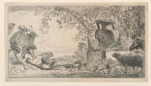 Pan Sitting Opposite a Vase