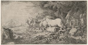 The Animals Going toward the Ark by Giovanni Benedetto Castiglione