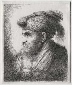 The Large Heads of Men in Oriental Headdress: A Man Nearly in Profile and Turned to Left