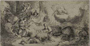 The Nativity with God the Father and Angels by Giovanni Benedetto Castiglione