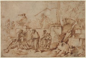 Tobit Burying the Dead by Giovanni Benedetto Castiglione