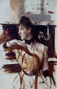Alaide Banti in Profile by Giovanni Boldini