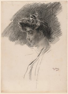 Bust of a Young Woman in Profile by Giovanni Boldini