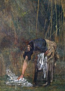 Peasant Woman Picking Up Her Washing by Giovanni Boldini