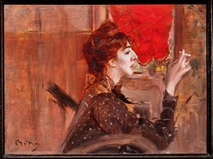 The Red Curtain by Giovanni Boldini