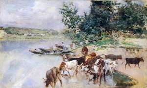 Watering of Cattle on Seine