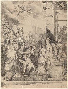 The Adoration of the Magi by Giovanni David after Scarsellino