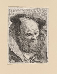 Bearded Old Man, from the Raccolta di Teste (Collection of Heads) by Giovanni Domenico Tiepolo