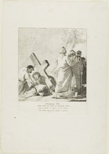 Christ Falls Beneath the Cross for the Second Time, plate seven from Stations of the Cross by Giovanni Domenico Tiepolo